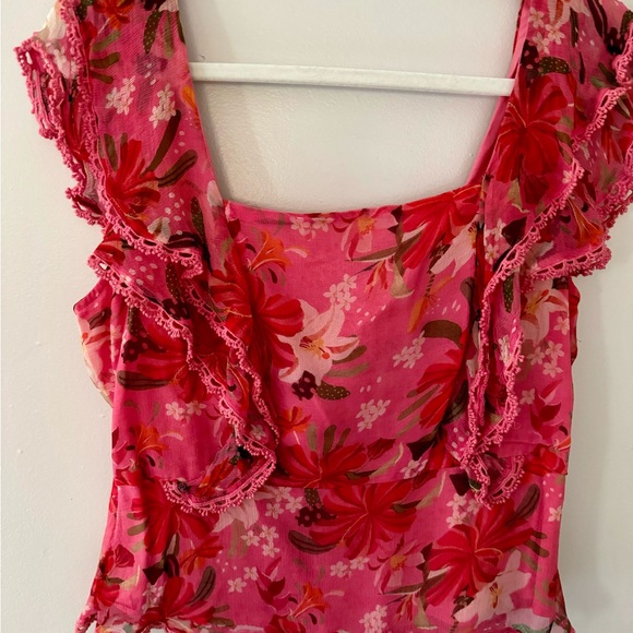 NWOT Farm Rio Printed Ruffle Tank L - Picture 4 of 4